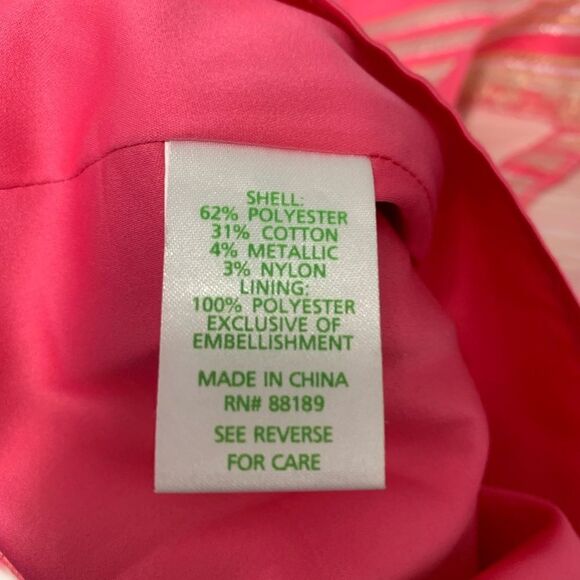 Lilly Pulitzer Strapless Mini Dress in Pink & Gold Size 00 - Picture 5 of 9